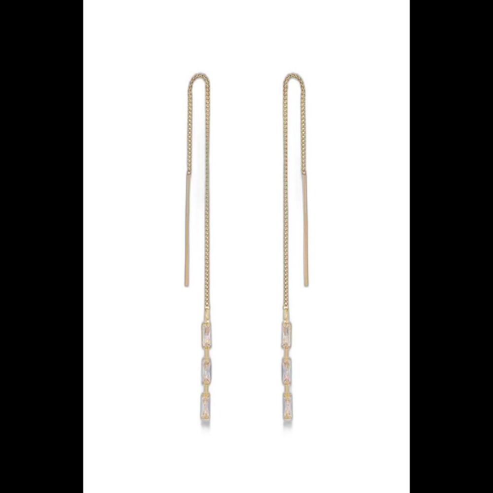 Ettika Crystal Baguette Threader Earrings
